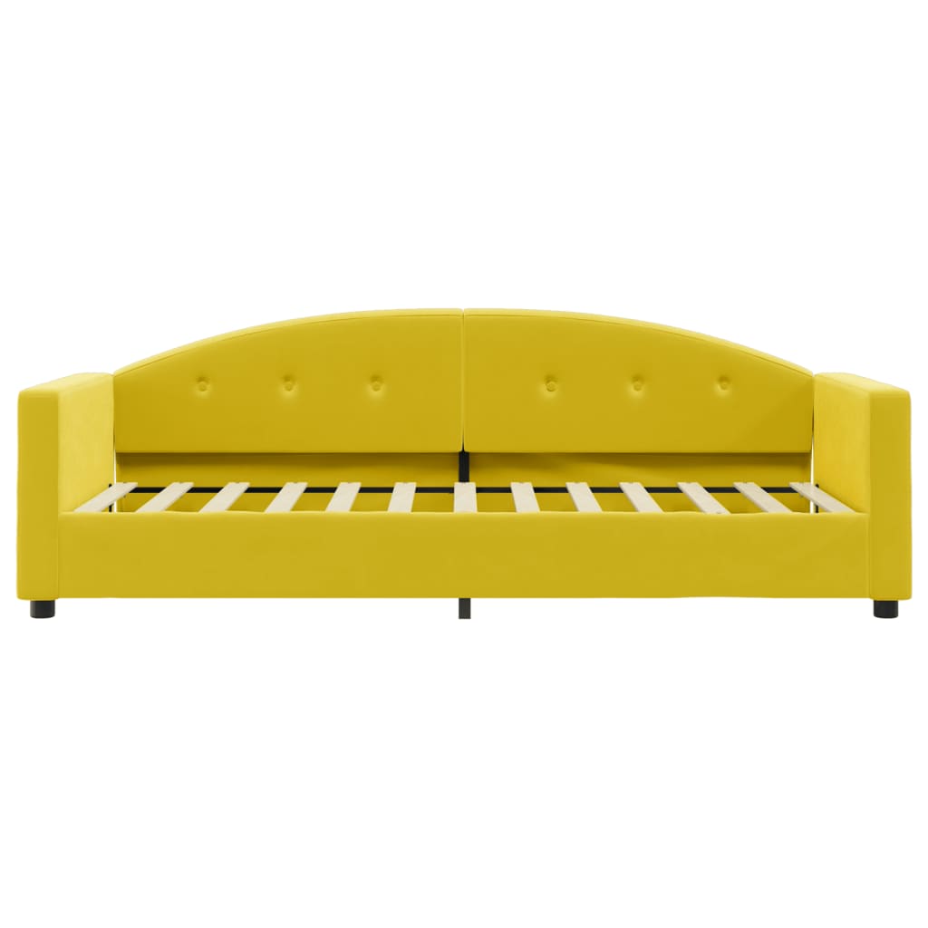 Sofá-cama com colchão 80x200 cm veludo amarelo