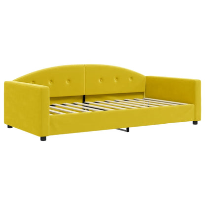 Sofá-cama com colchão 100x200 cm veludo amarelo