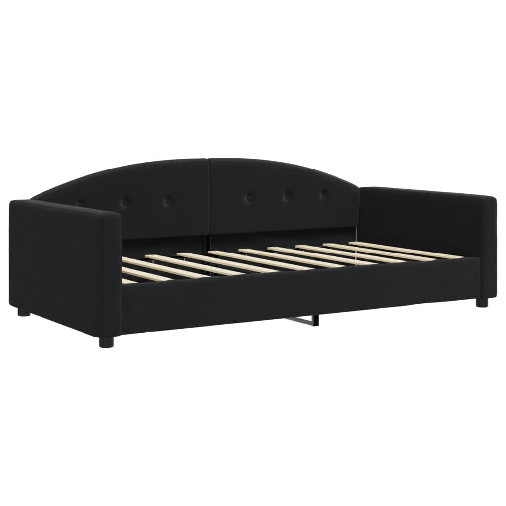 Sofá-cama com colchão 90x190 cm veludo preto