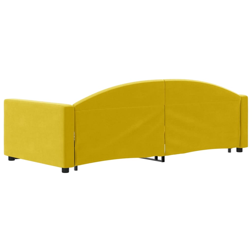 Sofá-cama com gavetão 90x200 cm veludo amarelo