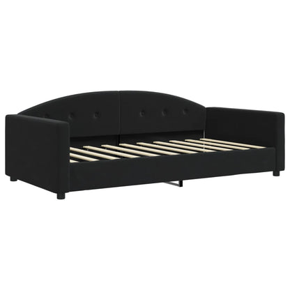 Sofá-cama com gavetão e gavetas 90x190 cm veludo preto