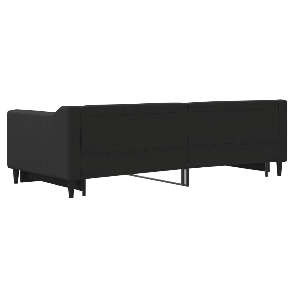 Sofá-cama com gavetão 90x200 cm tecido preto