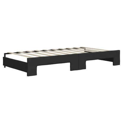 Sofá-cama com gavetão 90x190 cm tecido preto