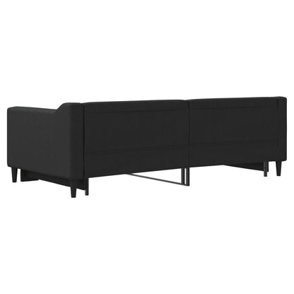 Sofá-cama com gavetão 90x190 cm tecido preto