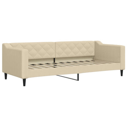 Sofá-cama c/ gavetão e colchões 80x200 cm tecido cor creme