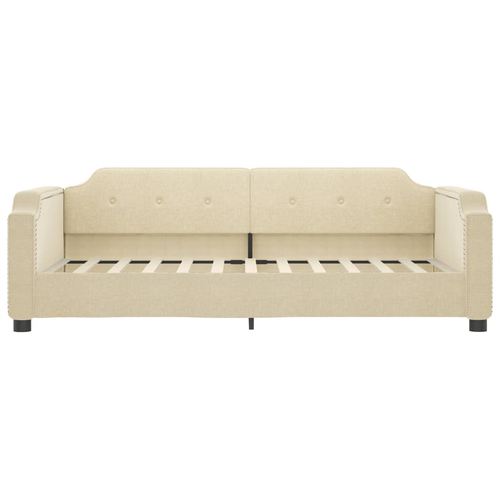 Sofá-cama com colchão 80x200 cm tecido cor creme