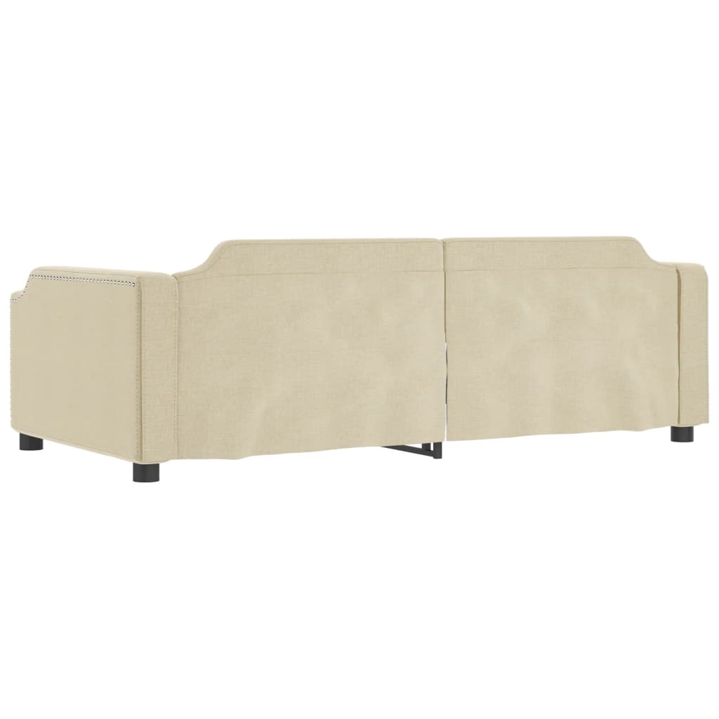 Sofá-cama com gavetão 100x200 cm tecido cor creme