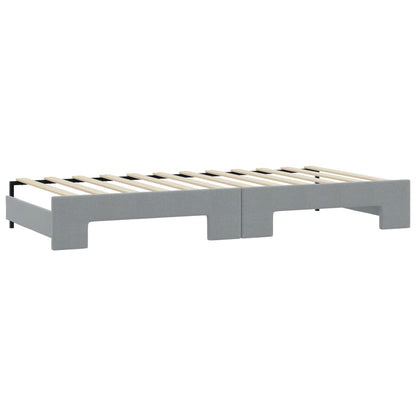 Sofá-cama com gavetão 90x190 cm tecido cinzento-claro