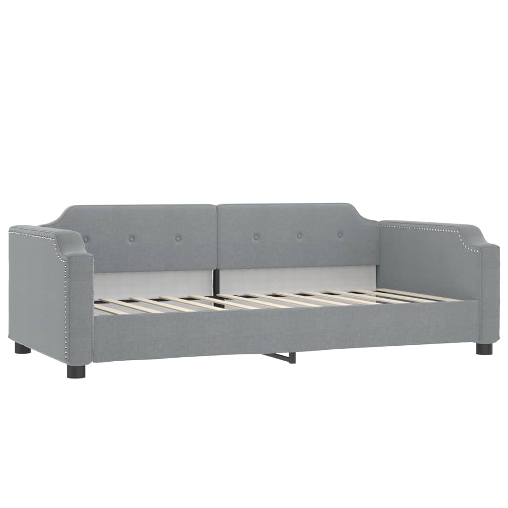 Sofá-cama c/ gavetão e colchões 90x190 cm tecido cinzento-claro