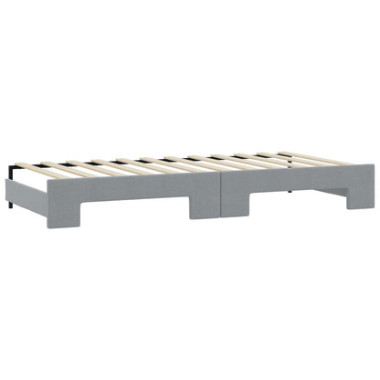 Sofá-cama c/ gavetão e colchões 90x190 cm tecido cinzento-claro