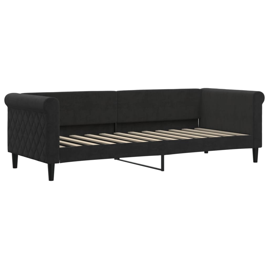 Sofá-cama com colchão 80x200 cm veludo preto