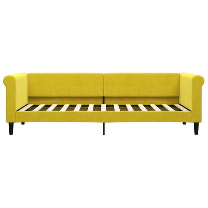 Sofá-cama com colchão 80x200 cm veludo amarelo