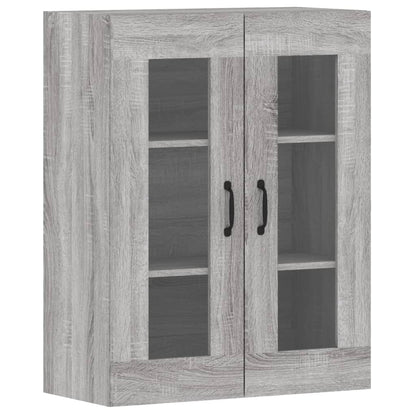 Aparador Vitrine Liva com Puxadores Preto de 140 cm - Cinzento - Design Moderno