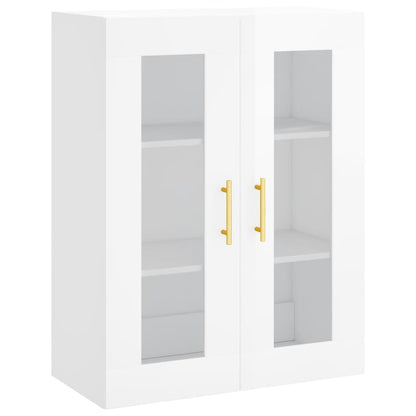 Aparador Vitrine Liva com Puxadores Dourado de 140 cm - Branco Brilhante - Design Moderno