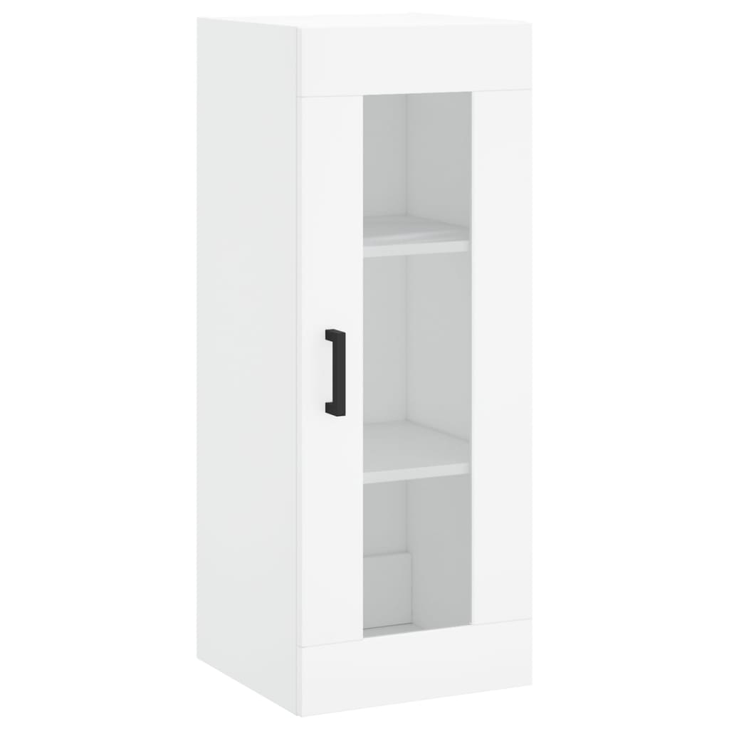 Armário Alto com Vitrine Brenna de 180 cm - Branco - Design Moderno