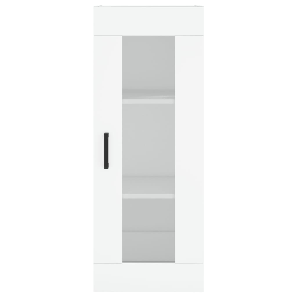 Armário Alto com Vitrine Brenna de 180 cm - Branco - Design Moderno