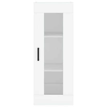 Armário Alto com Vitrine Brenna de 180 cm - Branco - Design Moderno