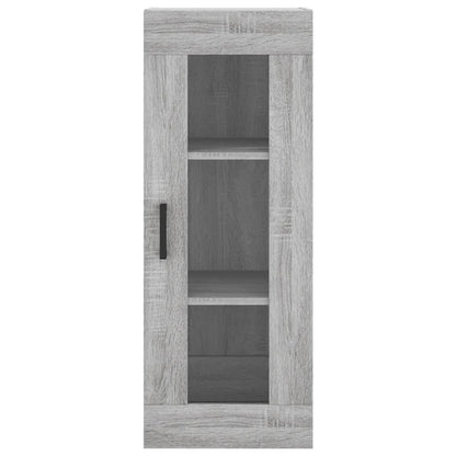 Armário Alto com Vitrine Brenna de 180 cm - Cinzento - Design Moderno