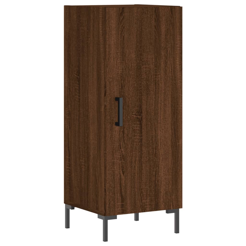 Armário Alto com Vitrine Brenna de 180 cm - Castanho - Design Moderno