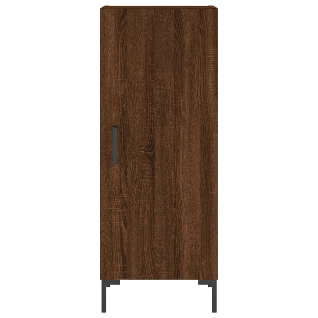 Armário Alto com Vitrine Brenna de 180 cm - Castanho - Design Moderno