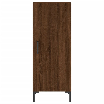 Armário Alto com Vitrine Brenna de 180 cm - Castanho - Design Moderno