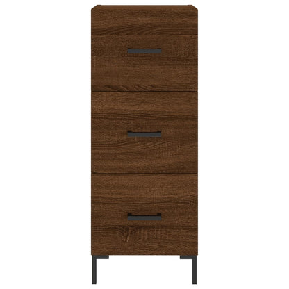 Armário Alto com 3 Gavetas e Vitrine Brenna de 180 cm - Castanho - Design Moderno