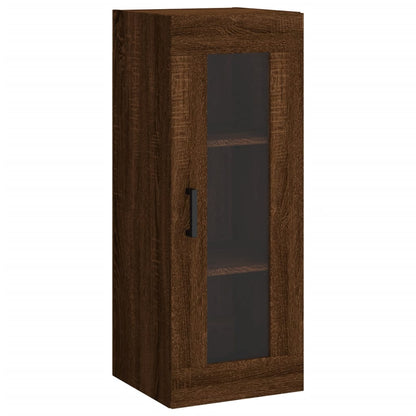 Armário Alto com 3 Prateleiras e Vitrine Brenna de 180 cm - Castanho - Design Moderno