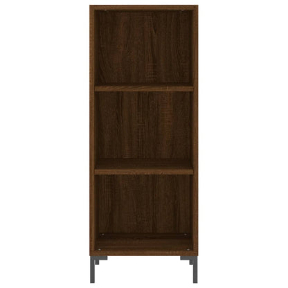 Armário Alto com 3 Prateleiras e Vitrine Brenna de 180 cm - Castanho - Design Moderno