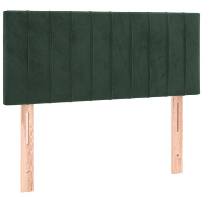 Cama boxspring com colchão 120x200 cm veludo verde-escuro