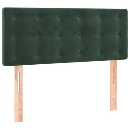 Cama boxspring com colchão 120x200 cm veludo verde-escuro