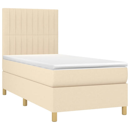 Cama com molas/colchão 90x190 cm tecido cor creme