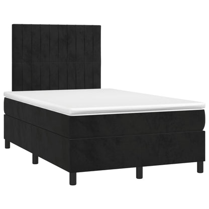 Cama boxspring com colchão 120x200 cm veludo preto