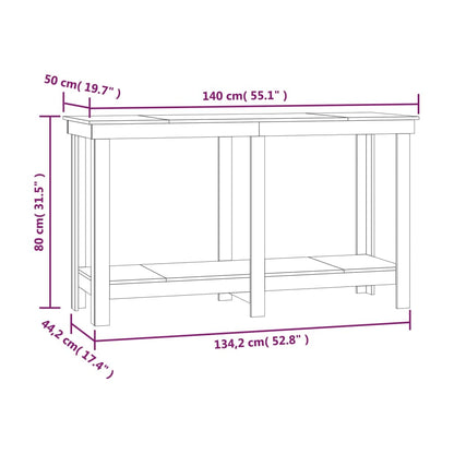 Banco de trabalho 140x50x80 cm pinho maciço branco