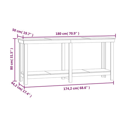 Banco de trabalho 180x50x80 cm pinho maciço branco