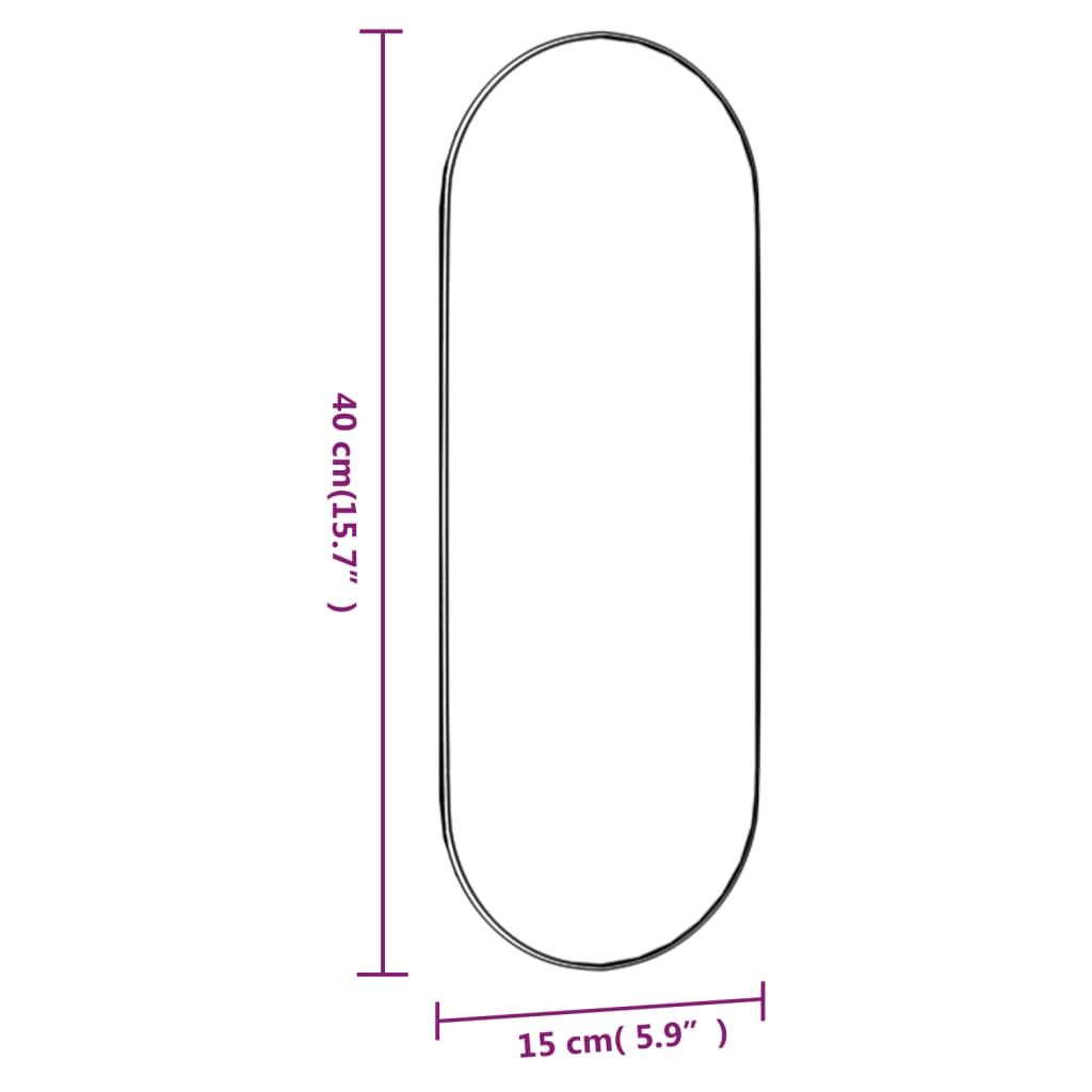 Espelho de parede oval 15x40 cm vidro