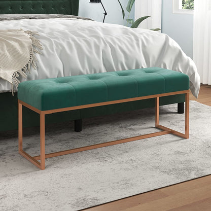 Banco Sabrina de Fundo de Cama - Verde Escuro - Design Moderno