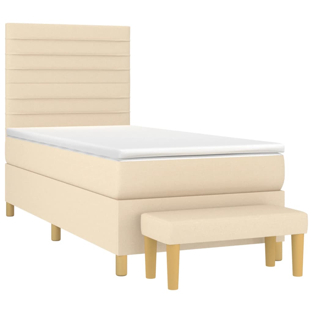 Cama com molas/colchão 90x190 cm tecido cor creme