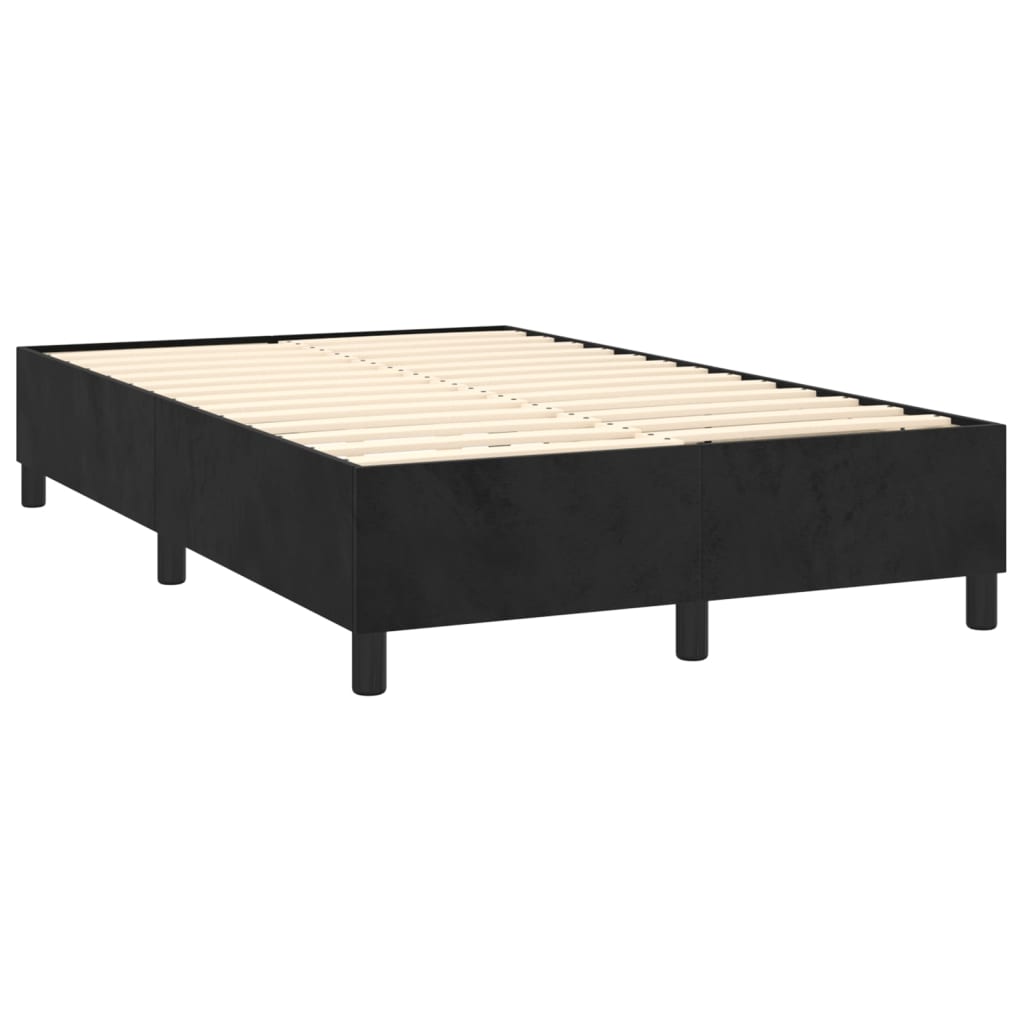 Cama boxspring com colchão 120x200 cm veludo preto