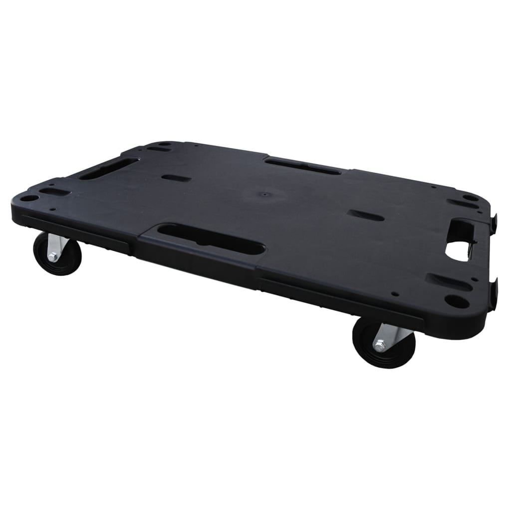 Carrinhos de transporte 2 pcs 58x38x12 cm polipropileno preto