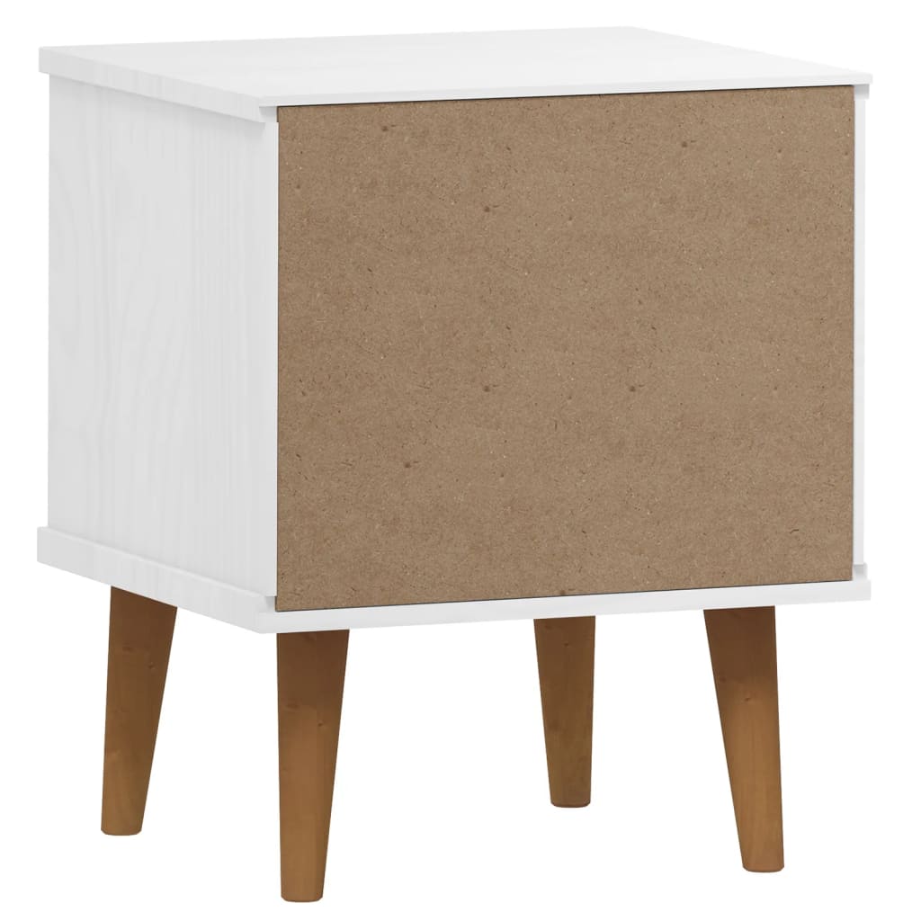 Mesa de cabeceira MOLDE 40x35x48 cm pinho maciço branco