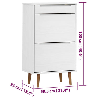 Sapateira MOLDE 59,5x35x103 cm pinho maciço branco