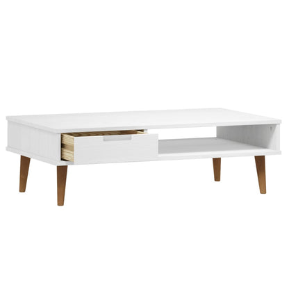 Mesa de Centro Eva em Madeira de Pinho - Branco - Design Escandinavo