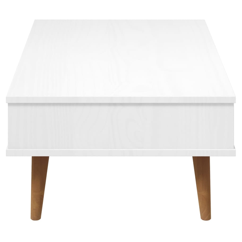 Mesa de Centro Eva em Madeira de Pinho - Branco - Design Escandinavo