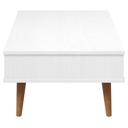 Mesa de Centro Eva em Madeira de Pinho - Branco - Design Escandinavo