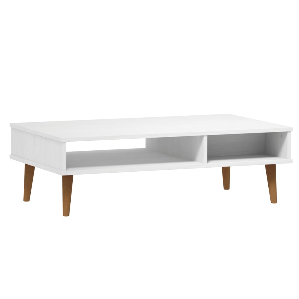 Mesa de Centro Eva em Madeira de Pinho - Branco - Design Escandinavo