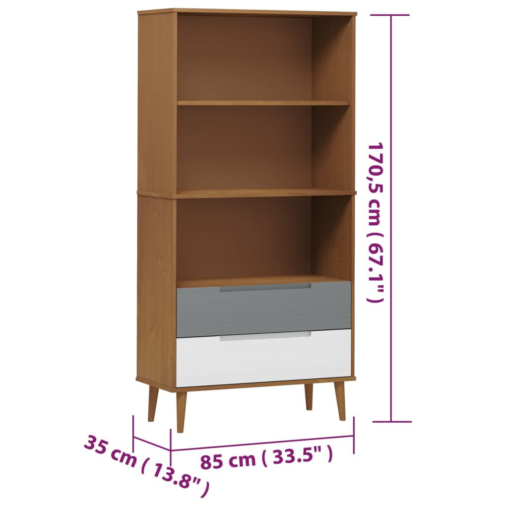 Estante Eva de 170cm em Pinho Maciço - Design Escandinavo