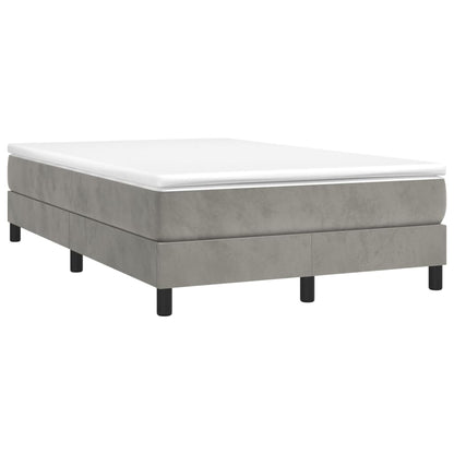 Cama boxspring c/ colchão 120x200 cm veludo cinzento-claro