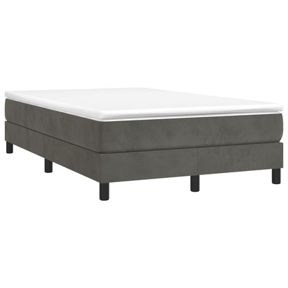 Cama boxspring com colchão 120x200 cm veludo cinzento-escuro