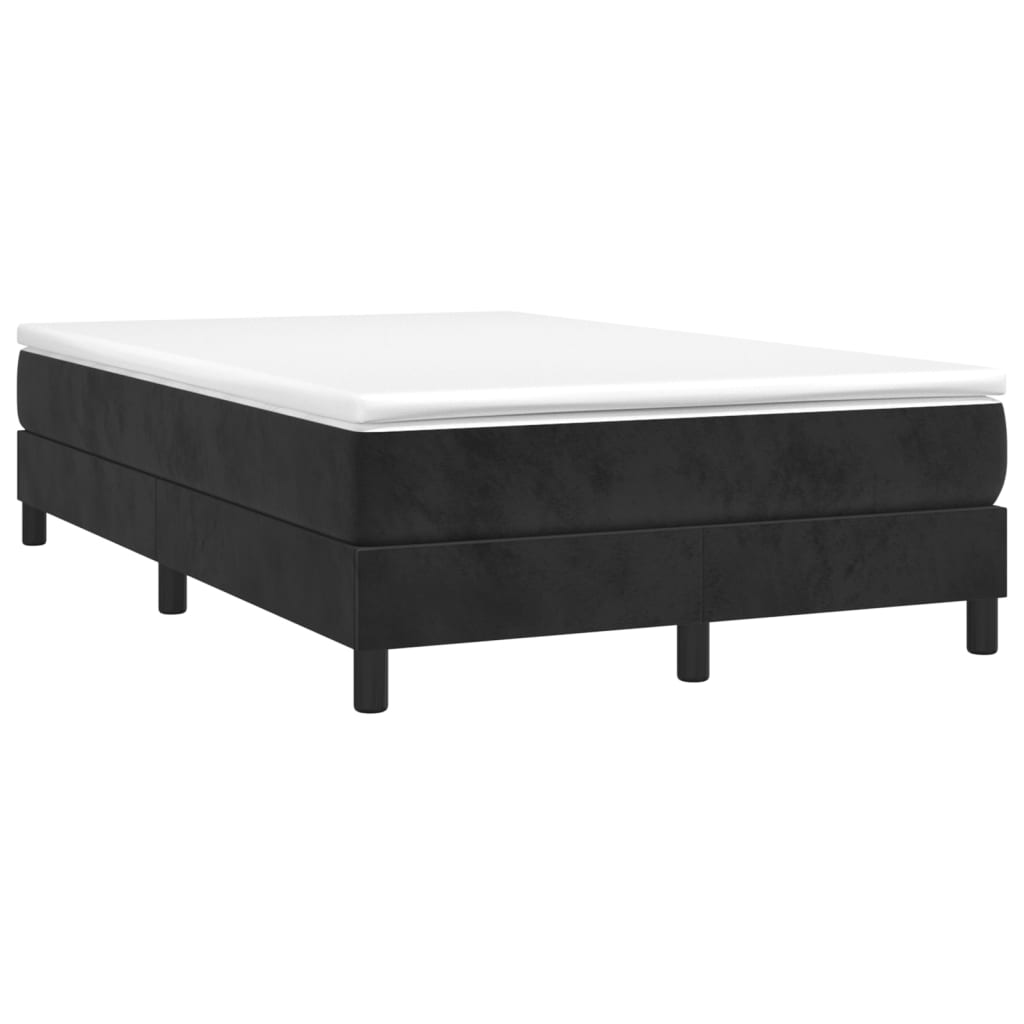 Cama boxspring com colchão 120x200 cm veludo preto