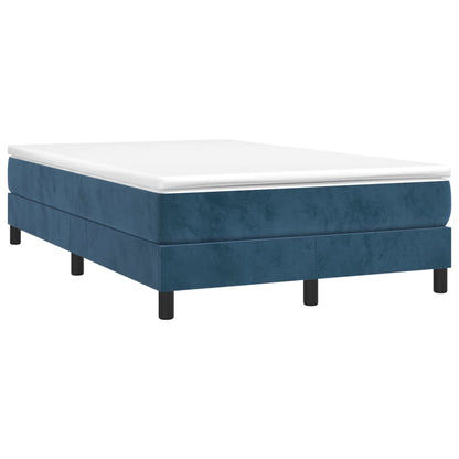 Cama boxspring com colchão 120x200 cm veludo azul-escuro